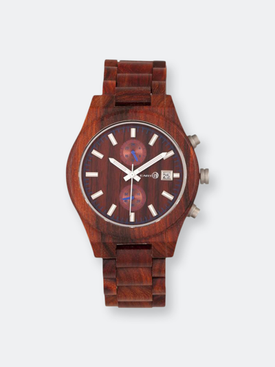 Earth Wood Castillo Wood Bracelet Watch W/date Red 45mm