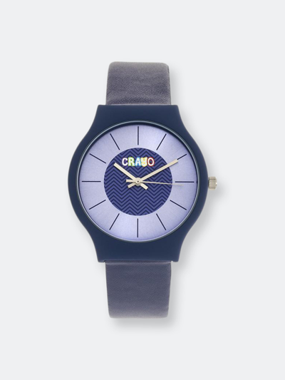Crayo Unisex Trinity Blue Leatherette Strap Watch 36mm In Purple