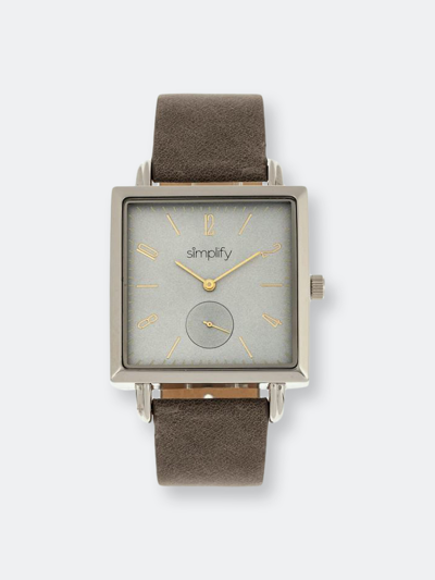 Simplify The 5000 Leather-band Watch In Grey