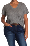 Madewell V-neck Short Sleeve T-shirt In Hthr Pewter