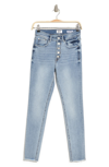 Kensie Button Fly Skinny Jeans In Bondi W/ Des
