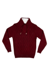 X-ray Shawl Collar Sweater In Burgundy