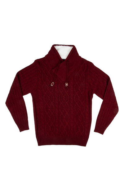 X-ray Shawl Collar Sweater In Burgundy