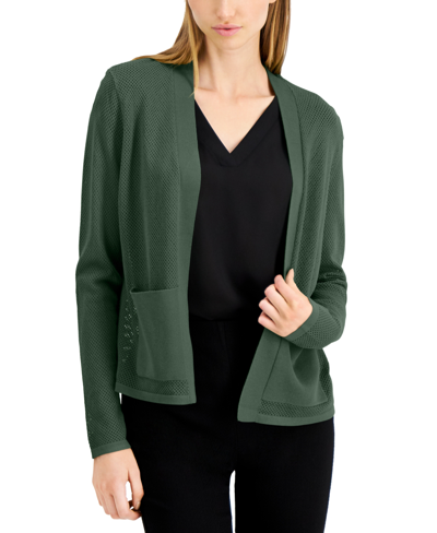 Alfani Mesh-stitch Knit Cardigan Sweater, Created For Macy's In Blooming Cactus