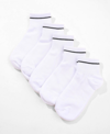 Stems Five Pack Sport Ankle Socks With Stripe Contrast In White