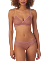 Dkny Sheer Stripe Bralette Dk7626 In Rosewood