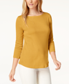 CHARTER CLUB WOMEN'S PIMA COTTON BOAT-NECK TOP, CREATED FOR MACY'S