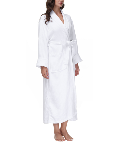 Ink+ivy Women's Diamond Waffle Look Robe In White