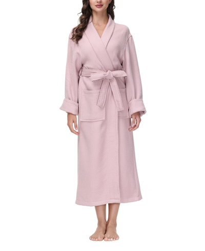 Ink+ivy Women's Diamond Waffle Look Robe In Rose