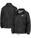 Dunbrooke Men's Black Philadelphia Eagles Coaches Classic Raglan Full-snap Windbreaker Jacket In Black