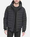 DKNY MEN'S QUILTED HOODED BOMBER JACKET