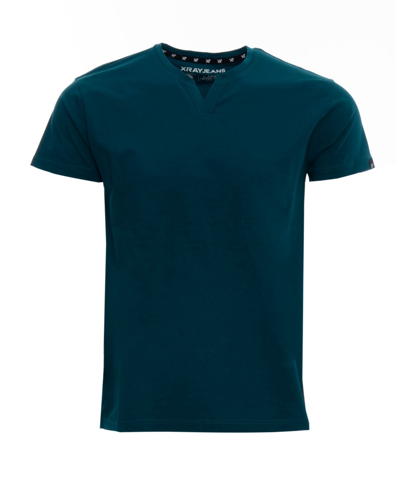 X-ray Men's Basic Notch Neck Short Sleeve T-shirt In Teal