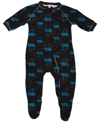 OUTERSTUFF INFANT BLACK CAROLINA PANTHERS PIPED RAGLAN FULL ZIP SLEEPER