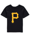 OUTERSTUFF LITTLE GIRLS AND BOYS BLACK PITTSBURGH PIRATES PRIMARY TEAM LOGO T-SHIRT