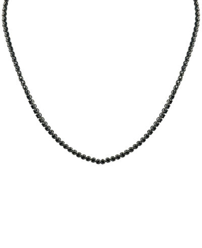 Macy's Black Diamond 20" Statement Necklace (10 Ct. T.w.) In Sterling Silver