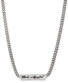 KARL LAGERFELD TWO-TONE CRYSTAL BAR NECKLACE, 16" + 3" EXTENDER