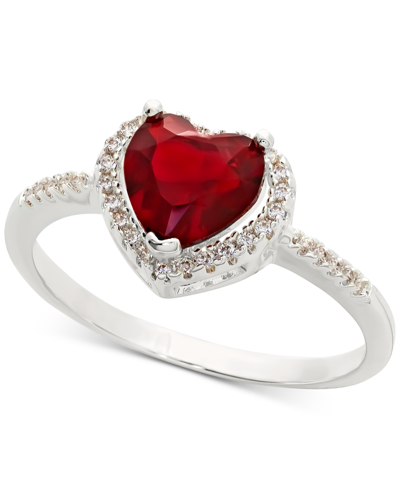 Charter Club Pave & Heart Crystal Halo Ring, Created For Macy's In Red
