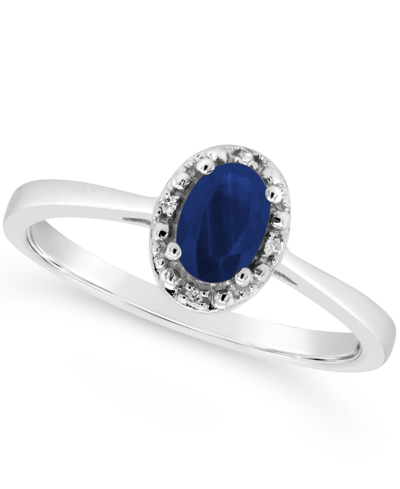Macy's Sapphire (5/8 Ct. T.w.) And Diamond Accent Ring In Sterling Silver (also In Ruby)
