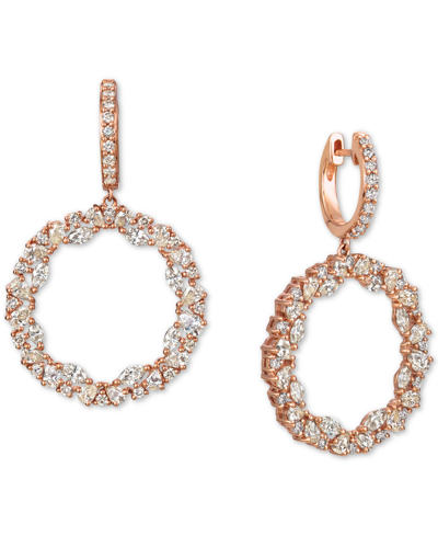 Le Vian Nude Diamond Circle Drop Earrings (3-1/8 Ct. T.w.) In 14k Rose Gold