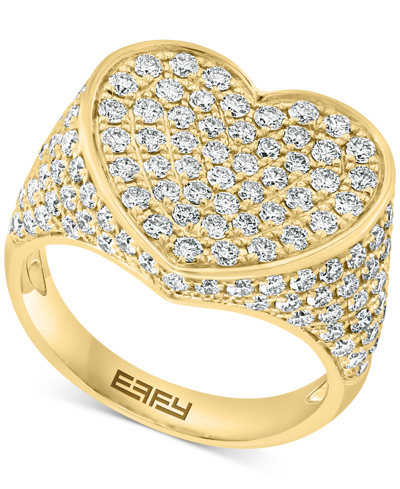 Effy Collection Effy Diamond Pave Heart Ring (2-1/3 Ct. T.w.) In 14k Gold In Yellow Gold
