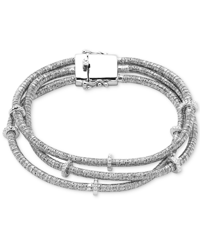 Effy Collection Effy Diamond Rondelle Wire Wrap Bracelet (1/6 Ct. T.w.) In Sterling Silver