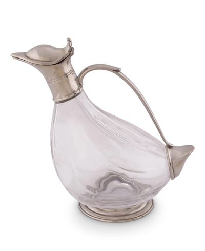 Vagabond House Hand-blown Glass Wine Decanter With Solid Pewter Duck Shape