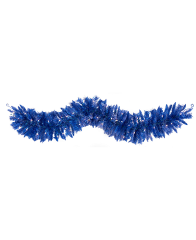 Nearly Natural Artificial Christmas Garland With 50 Warm Lights In Blue