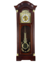 Bedford Clock Collection 33" Antique Chiming Wall Clock With Roman Numerals In Cherry Oak