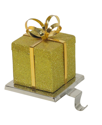 Northlight Glitter Gift Box Christmas Stocking Holder In Green