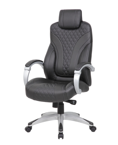 Boss Office Products Hinged Arm Executive Chair With Synchro-tilt In Black