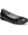 Lifestride Aliza Womens Faux Leather Slip On Ballet Flats In Black Faux Leather