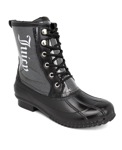 Juicy Couture Women's Talos Glitter Rain Boots In Black