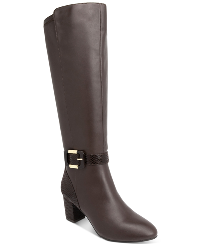 Karen Scott Isabell Wide-calf Dress Boots, Created For Macy's In Brown