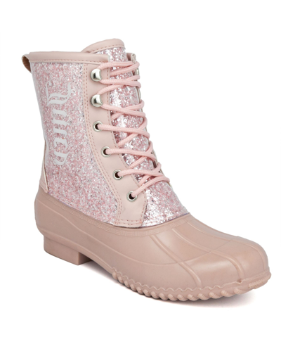 Juicy Couture Women's Talos Glitter Rain Boots Women's Shoes In Blush