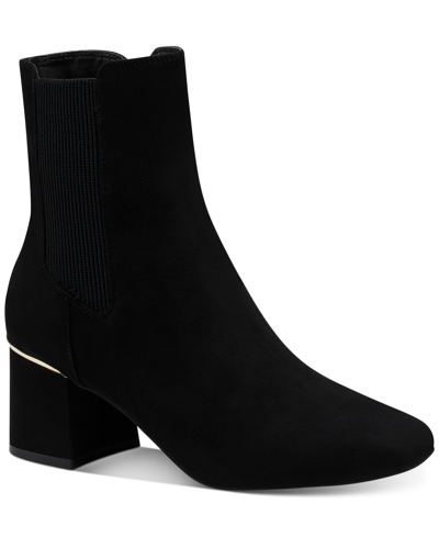 Alfani Women's Rockee Square-toe Booties, Created For Macy's In Black Micro