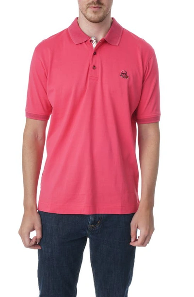 Robert Graham Archie Short Sleeve Polo In Magenta