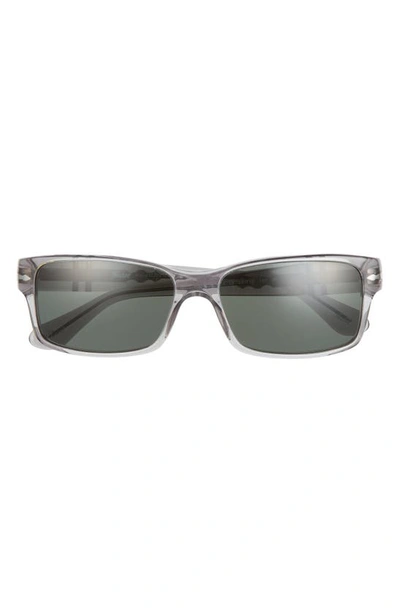 Persol 58mm Rectangular Polarized Sunglasses In Green Pol