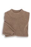 Rodd & Gunn Havelock Rib Mock Neck Wool Sweater In Walnut