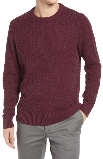The Normal Brand Cotton Pique Sweater In Oxblood
