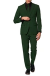 Opposuits Glorious Green Trim Fit Two-piece Suit With Tie In Green