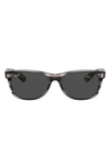 Ray Ban Iconic New Wayfarer 55mm Sunglasses In Striped Grey/ Dark Grey