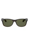 Ray Ban Iconic New Wayfarer 55mm Sunglasses In Dark Tortoise