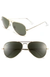 Ray Ban Original 58mm Aviator Sunglasses In Gold