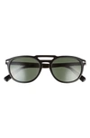 Persol 52mm Rectangular Sunglasses In Black