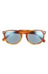 Persol 52mm Rectangular Sunglasses In Lt Brown
