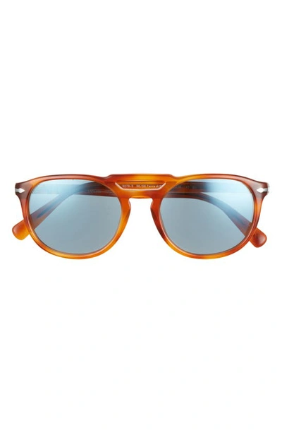 Persol 52mm Rectangular Sunglasses In Lt Brown