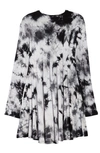 Nordstrom Kids' Print Knit A-line Dress In Black- White Tie Dye