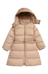 BURBERRY KIDS' BERNIE DOWN PUFFER COAT WITH REMOVABLE HOOD,8046111