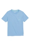 Vineyard Vines Kids' Vintage Whale Pocket T-shirt In Maui Blue