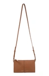 Frame Les Second Leather Wallet Crossbody Bag In Tobacco